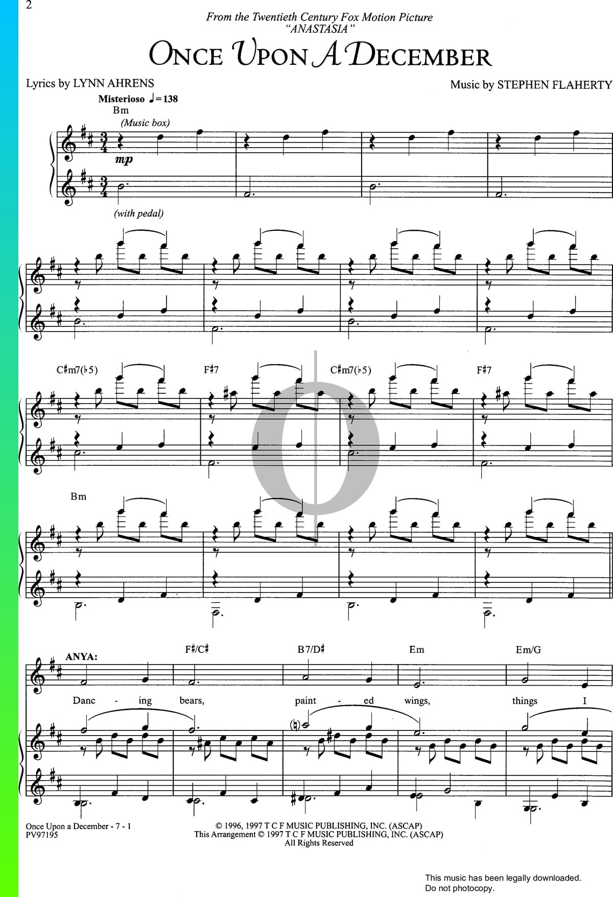once upon a december sheet music pdf